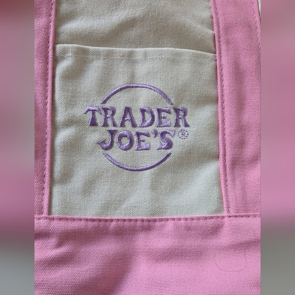 Trader Joes's Canvas Pastel Mini Pink Tote  Bag 2025 - Picture 3 of 6